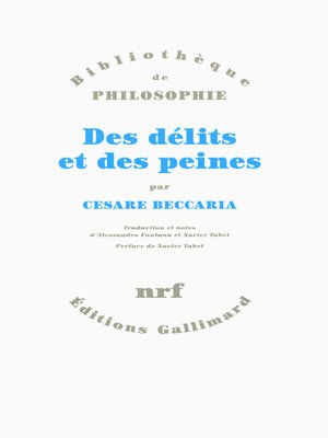 cover image of Des délits et des peines